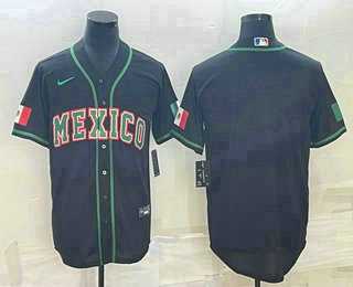 Men%27s Mexico Baseball Blank 2023 Black World Baseball Classic Stitched Jerseys->2023 world baseball classic->MLB Jersey